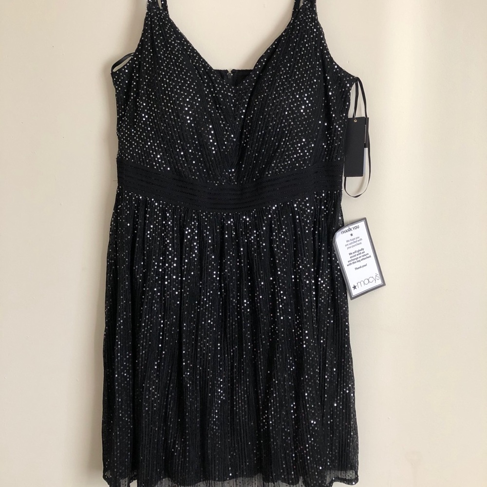 Sparkly black formal mini dress
